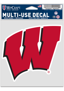 Wisconsin Badgers 3.75x5 Logo Auto Auto Decal - Red