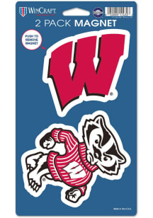 Red  Wisconsin Badgers 5x9 2pk Magnet