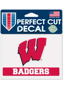 Wisconsin Badgers Team Name Perfect Auto Decal - Red