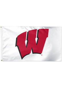 Wisconsin Badgers Secondary Logo 3x5 Red Silk Screen Grommet Flag