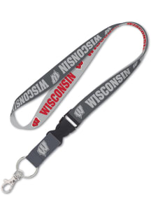 Red Wisconsin Badgers Lanyard Keychain