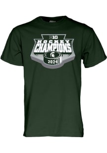 Michigan State Spartans Green 2024 Regular Season Mens Ice Hockey Champions Short Sleeve T Shirt