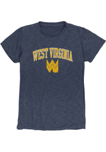 West Virginia Mountaineers Womens Navy Blue Miss Seal Short Sleeve T-Shirt
