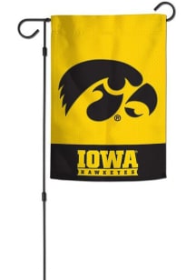 Yellow Iowa Hawkeyes 12x18 Applique Garden Flag