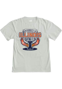 Grey Illinois Fighting Illini Clever Way Puff Short Sleeve Fashion T Shirt