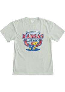 Kansas Jayhawks Grey Clever Way Puff Short Sleeve Fashion T Shirt