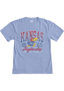 Kansas Jayhawks Light Blue Kicking It Short Sleeve Fashion T Shirt