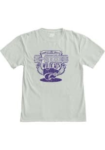 K-State Wildcats Grey Clever Way Puff Short Sleeve Fashion T Shirt