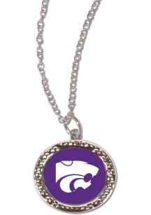 K-State Wildcats Hammered Charm Womens Necklace
