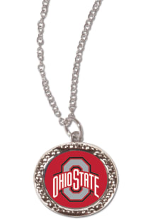 Ohio State Buckeyes Hammered Charm Womens Necklace