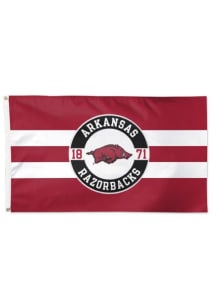 Arkansas Razorbacks 3x5 Applique Red Silk Screen Grommet Flag