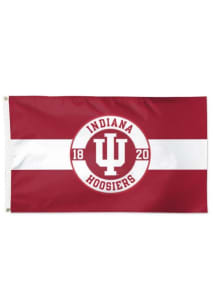 Red Indiana Hoosiers 3x5 Applique Silk Screen Grommet Flag