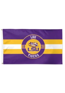 LSU Tigers 3x5 Applique Purple Silk Screen Grommet Flag