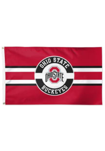 Red Ohio State Buckeyes 3x5 Applique Silk Screen Grommet Flag