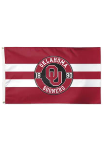 Oklahoma Sooners 3x5 Applique Red Silk Screen Grommet Flag