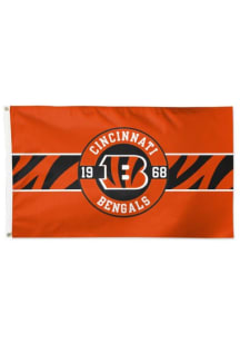 Cincinnati Bengals 3x5 Applique Orange Silk Screen Grommet Flag