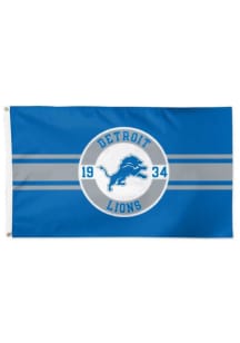 Detroit Lions 3x5 Applique Blue Silk Screen Grommet Flag