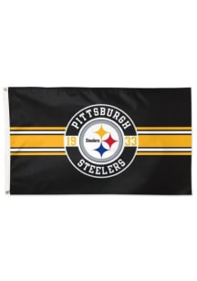 Pittsburgh Steelers 3x5 Applique Black Silk Screen Grommet Flag