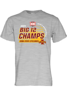 Iowa State Cyclones Grey 2024 Big 12 Tournament Champions Short Sleeve T Shirt