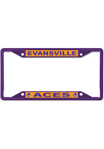 Evansville Purple Aces Printed Metallic License Frame