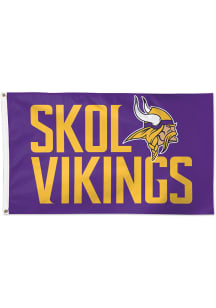 Minnesota Vikings Slogan Purple Silk Screen Grommet Flag