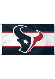 Houston Texans Stripes Navy Blue Silk Screen Grommet Flag