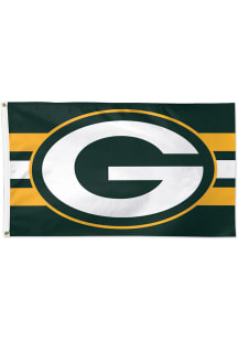 Green Bay Packers Stripes Green Silk Screen Grommet Flag