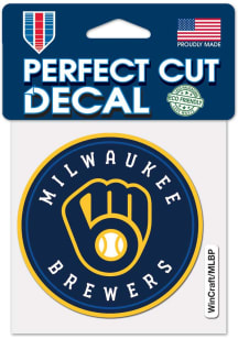 Milwaukee Brewers 4x4 Inch Auto Decal - Navy Blue