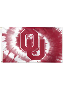 Oklahoma Sooners 3x5 Tie Dye Red Silk Screen Grommet Flag