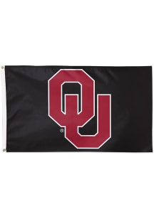 Oklahoma Sooners Blackout 3x5 Red Silk Screen Grommet Flag