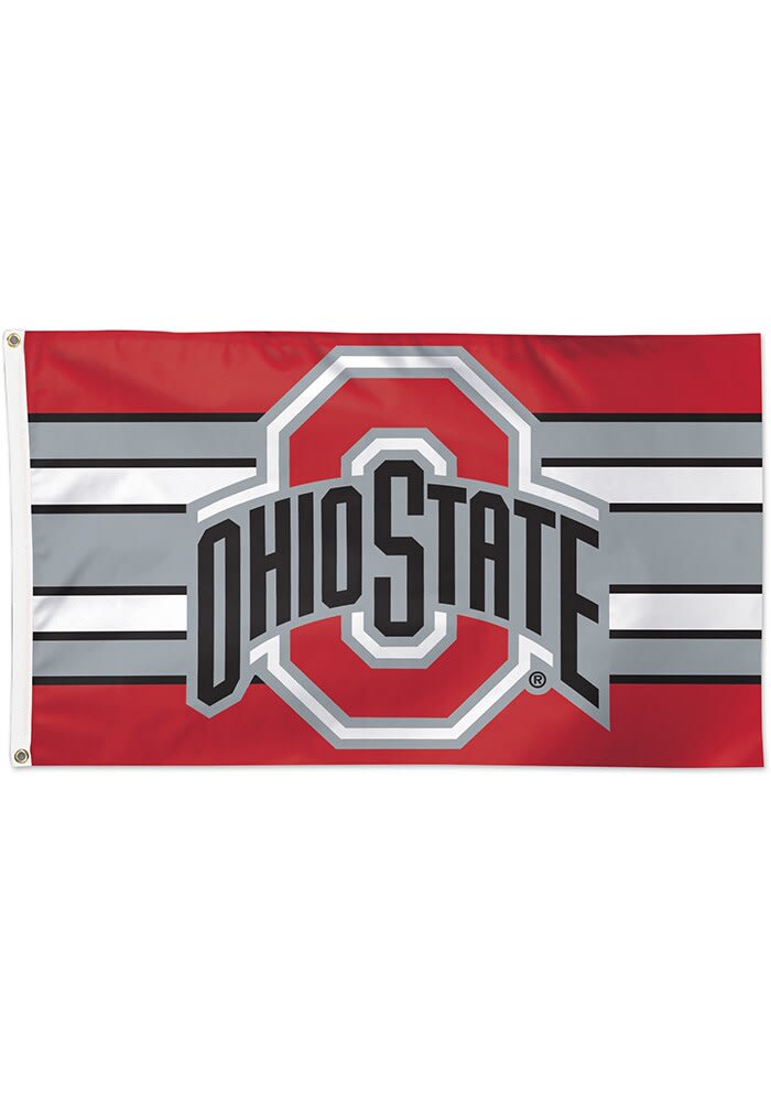 Ohio State Buckeyes 3x5 Deluxe RED Silk Screen Grommet Flag