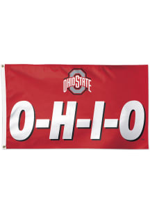 Ohio State Buckeyes 3x5 Red Silk Screen Grommet Flag