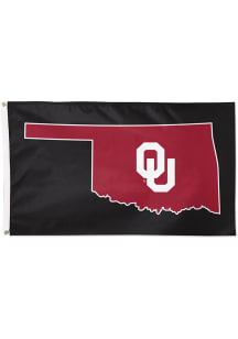 Oklahoma Sooners Secondary Logo 3x5 Red Silk Screen Grommet Flag