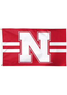 Red Nebraska Cornhuskers 3X5 Deluxe Silk Screen Grommet Flag