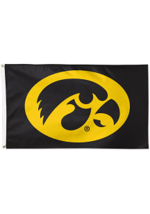 Iowa Hawkeyes Secondary Logo 3x5 Yellow Silk Screen Grommet Flag