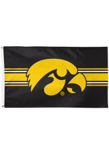 Iowa Hawkeyes 3X5 Deluxe Yellow Silk Screen Grommet Flag