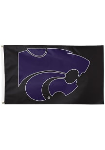 K-State Wildcats Blackout 3x5 Purple Silk Screen Grommet Flag