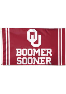 Oklahoma Sooners 3x5 Red Silk Screen Grommet Flag