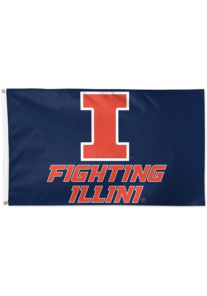 Illinois Fighting Illini 3x5 ORANGE Silk Screen Grommet Flag