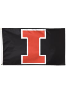 Illinois Fighting Illini Blackout 3x5 Orange Silk Screen Grommet Flag