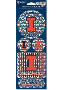 Illinois Fighting Illini Prismatic Stickers
