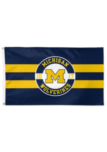 Blue Michigan Wolverines 3x5 Applique Silk Screen Grommet Flag