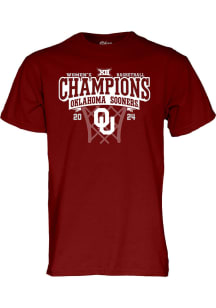Oklahoma Sooners Crimson 2024 Big 12 WBB Champions Short Sleeve T Shirt