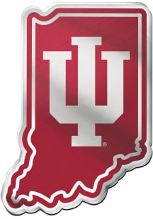 Indiana Hoosiers Red  State Shaped Car Emblem