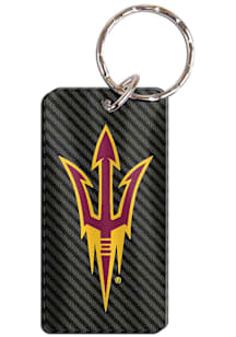 Arizona State Sun Devils Carbon Rectangle Keychain - Red