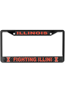 Illinois Fighting Illini Orange  Laser Cut Carbon License Frame