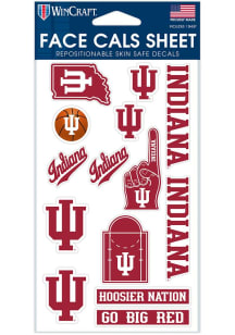 Red Indiana Hoosiers 6 Pack Face-Cals Tattoo