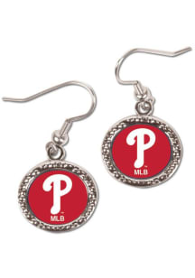 Philadelphia Phillies Hammered Dangler Womens Earrings