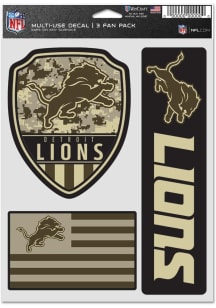 Detroit Lions Camo 3 Pack Auto Decal - Blue