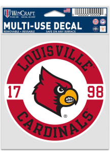 Louisville Cardinals 3.75x5 Patch Auto Decal - Red
